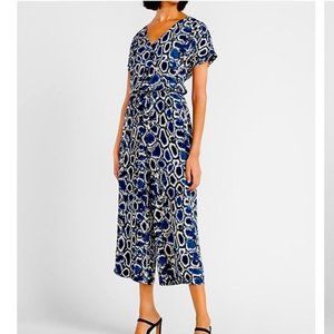 Express Snakeskin Wrap Front Culotte Jumpsuit - Small